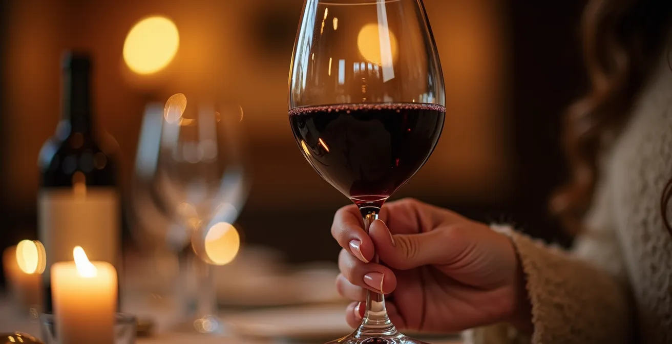 Position correcte de la main tenant un verre par le pied